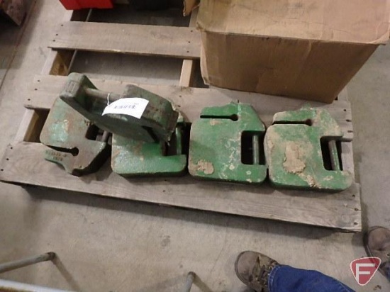 5 John Deere garden tractor suitcase weights, stamped R66949 20kg