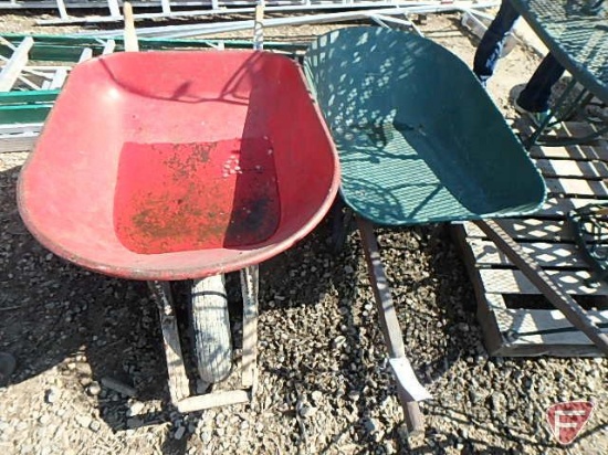 (2) metal wheelbarrows