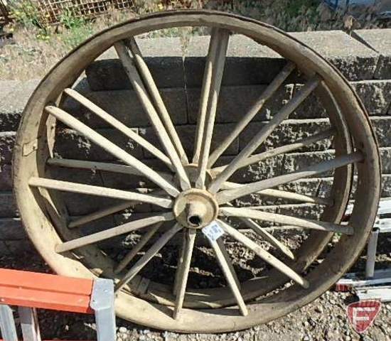 (2) wood spoke wagon wheels, 48in diameter