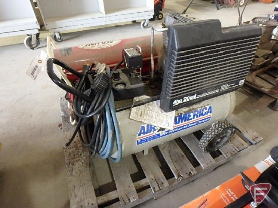 Air America portable air compressor, hose, and air chuck with pressure gauge