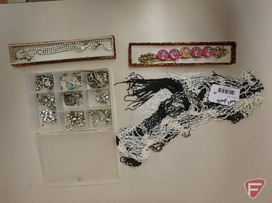 Rhinestone jewelry and scarf