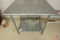 Stainless steel table with shelf and adjustable legs, 36inx30inx34in
