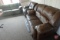 3pc leather-like brown sofa/couches and love seat