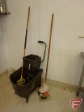 Continetial mop bucket with mop wringer and (2) mops