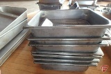 Stainless steel1/2size pans: (9) 4in pans, (2) half size wire liners, (1) 6in pan