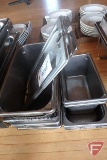 Stainless steel 1/3size pans: (5) 6in pans, (4) 4in; and (2) 1/4size 6in pans;
