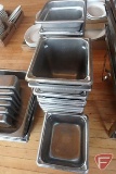 Stainless steel 1/6size pans: (20) 6in pans, (4) 4in