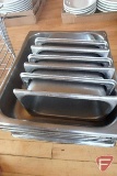 Stainless steel (6) 1/9size 4in pans; (5) 1/2size 2-1/2in pan