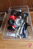 Stainless steel ladles, serving spoons, spatula, measuring cups, ice cream scoop, wire spoon,