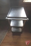 Stainless steel 3 tier bus cart on casters