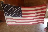 5ftx10ft cloth American flag and smaller polyester American flag