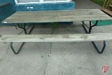 8ft wood and metal picnic table