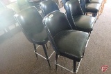 (4) swivel bar stools, black upholstered vinyl
