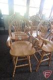 (4) wood swivel bar stools