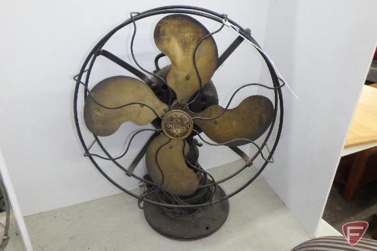 Vintage Emerson variable-speed alternating current oscillating fan, sn. A89856