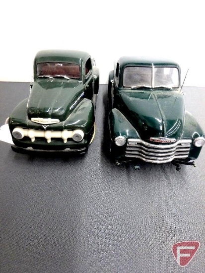 The Danbury Mint replica toy trucks, 1951 Ford F-1 pickup and