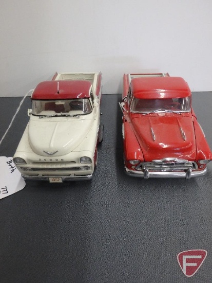 The Danbury Mint replica toy trucks, 1957 Dodge Sweptside pickup truck and