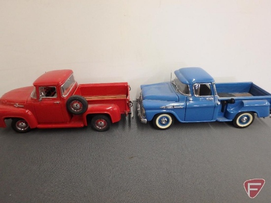 The Danbury Mint replica toy trucks, 1956 Ford F-100 pickup truck and
