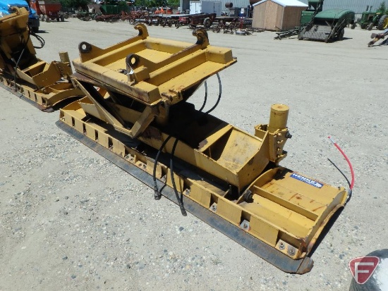 1995 12' Henke 36R-11 swing blade snowplow with quick attach fits Volvo pay-loader, 40" tall