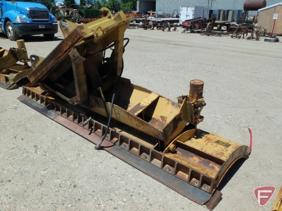 1997 12' Henke 36R-12 swing blade snowplow with quick attach fits Volvo pay-loader, 40" tall