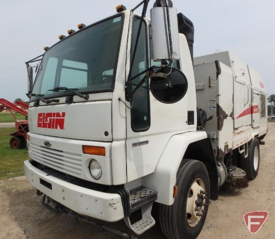 2007 Elgin Road Wizard Sweeper on Sterling SC8000 Cargo Truck