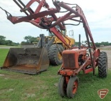 1954 Allis Chalmers WD-45 narrow front tractor with Schwartz SM54 loader, has key, SN: 161310?