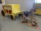 Wood stagecoach with two wood horses, stagecoach is 36inHx31inWx67inD