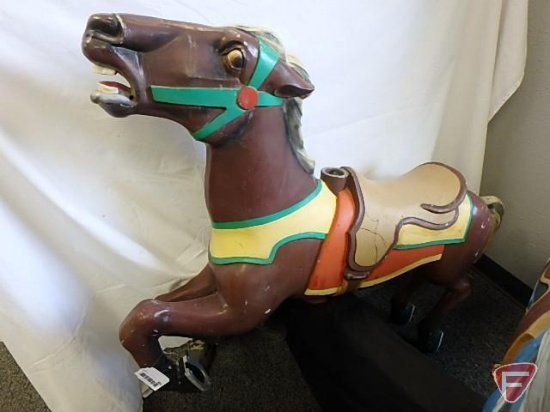 CW Parker Carousel Horse, cast aluminum horse with pole, hardware not included