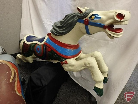 CW Parker Carousel Horse, cast aluminum horse with pole, hardware not included