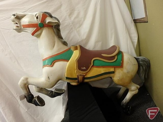 CW Parker Carousel Horse, cast aluminum horse with pole, hardware not included