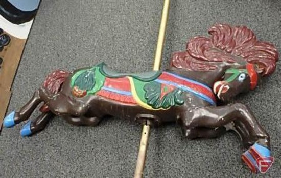 CW Parker Carousel Horse, Lillie Belle, cast aluminum horse and pole, no hardware included