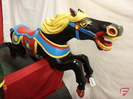 CW Parker Carousel Horse, cast aluminum horse with pole, hardware not included