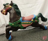 CW Parker Carousel Horse, cast aluminum horse with pole, hardware not included
