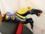 CW Parker Carousel Horse, cast aluminum horse with pole, hardware not included