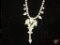 3 costume crystal Silver plated necklaces: (2) 16