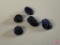 Assortment of 5 blue genuine Sapphires, 1 round (4.5mm, .40 PT TW)