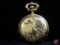 Men's Huntington case pocket watch, manual wind, pin lever, crystal is loose