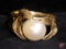 Ladies 14k yellow Gold pearl ring, round fresh-water 8.5mm cultured pearl