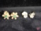 2 pairs of earrings: Ladies set of Emerald Diamond rings 14k yellow Gold star set