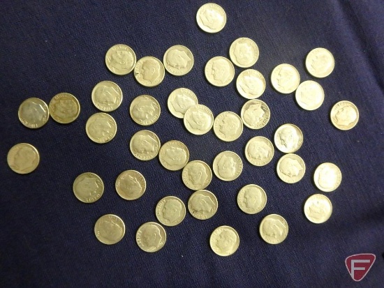 38 Roosevelt silver dimes, 90% US Junk Silver