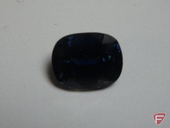 Oval blue genuine Sapphire, deep cut, 6.3mm X 7.7mm, 2.10 PT TW