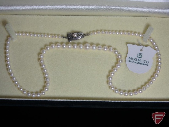 Mikimoto graduated 18" fresh-water cultured pearl necklace with Sterling Silver clasp