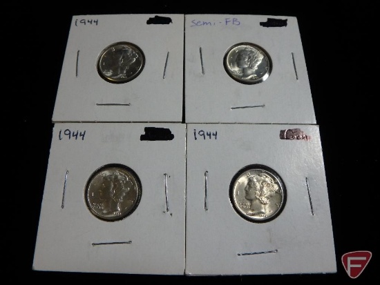 (4) 1944 Mercury Dimes all Choice BU