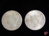 (2) 1922 S Peace Dollars AU