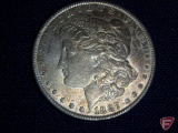 1887 Morgan Silver Dollar some russet toning, AU
