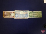 WWII Short Snorter: 1935 A Silver Certificate, War time English pound note, and Landsbanki Islands