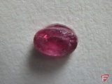 Oval genuine Ruby stone .60 PT TW surface wear, but natural characteristics of the stone