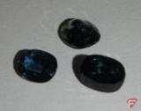 3 blue genuine Sapphires, assortment of cuts, .30 to .40 PT TW, 1.60 CT. TW
