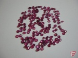 Assortment of red genuine Sapphires .01 to .18 PT TW, purple-red