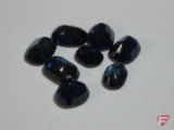 8 oval blue genuine Sapphires, 3mm X 3.5mm to 4.2mm X 6mm, 5.0 CT. TW
